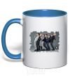 Mug with a colored handle Bangtan royal-blue фото