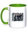 Mug with a colored handle Bangtan kelly-green фото