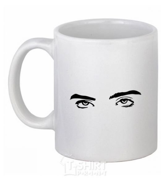 Ceramic mug Billie's eyes White фото