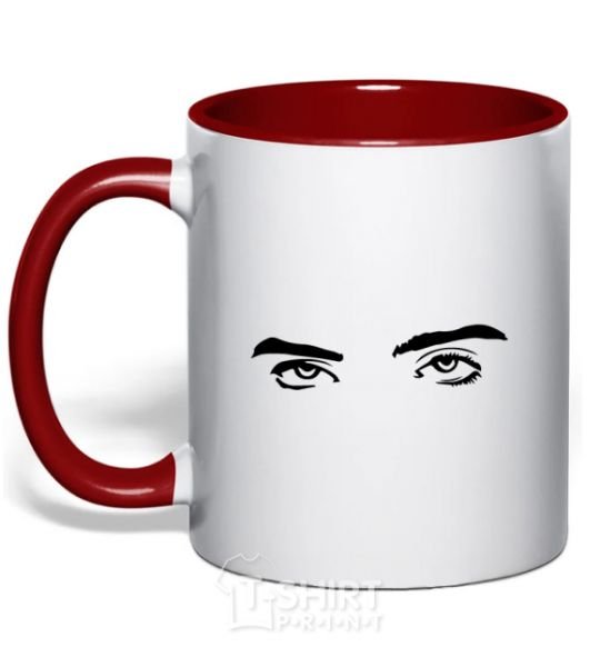 Mug with a colored handle Billie's eyes red фото