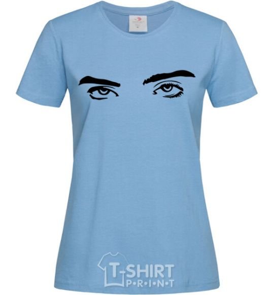 Women's T-shirt Billie's eyes sky-blue фото