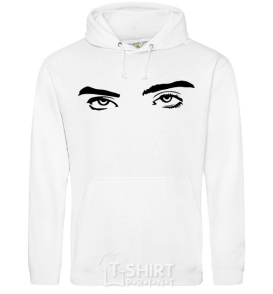 Men`s hoodie Billie's eyes White фото