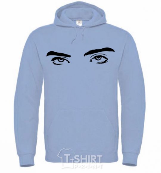 Men`s hoodie Billie's eyes sky-blue фото