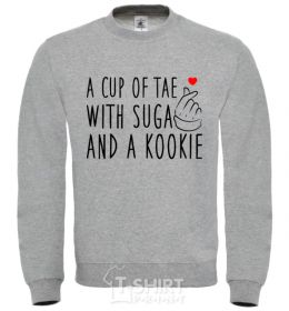 Sweatshirt A cup of Tae with Suga and a Kookie sport-grey фото