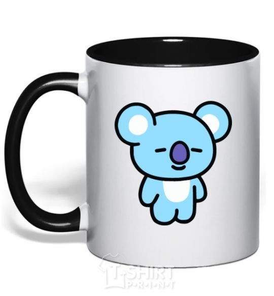 Mug with a colored handle Koya black фото