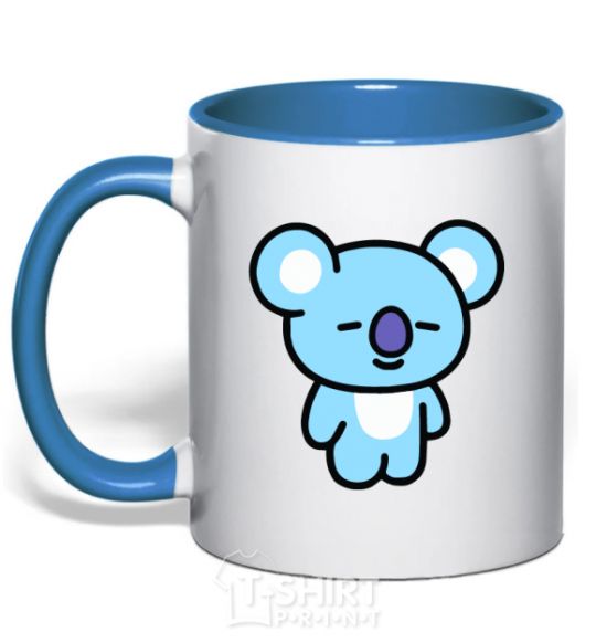 Mug with a colored handle Koya royal-blue фото