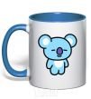 Mug with a colored handle Koya royal-blue фото