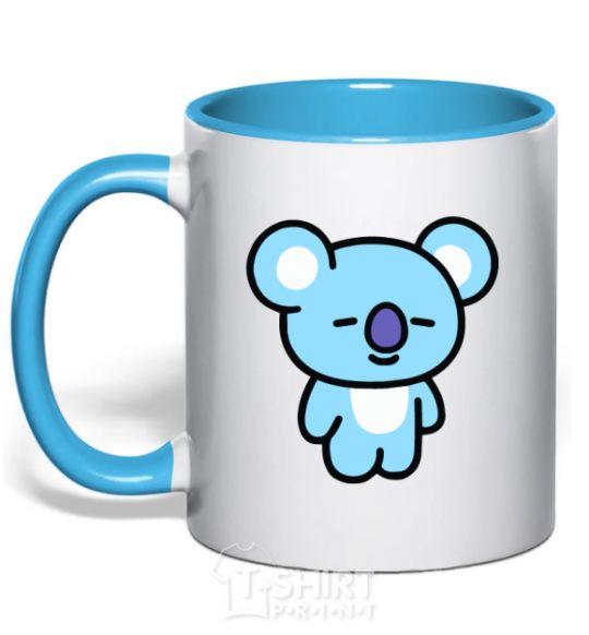 Mug with a colored handle Koya sky-blue фото
