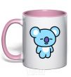Mug with a colored handle Koya light-pink фото