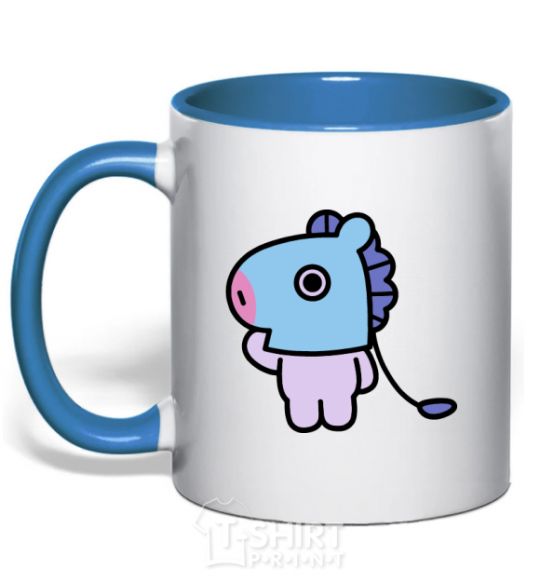 Mug with a colored handle Mang royal-blue фото