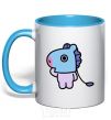 Mug with a colored handle Mang sky-blue фото