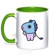 Mug with a colored handle Mang kelly-green фото