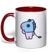 Mug with a colored handle Mang red фото