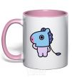 Mug with a colored handle Mang light-pink фото