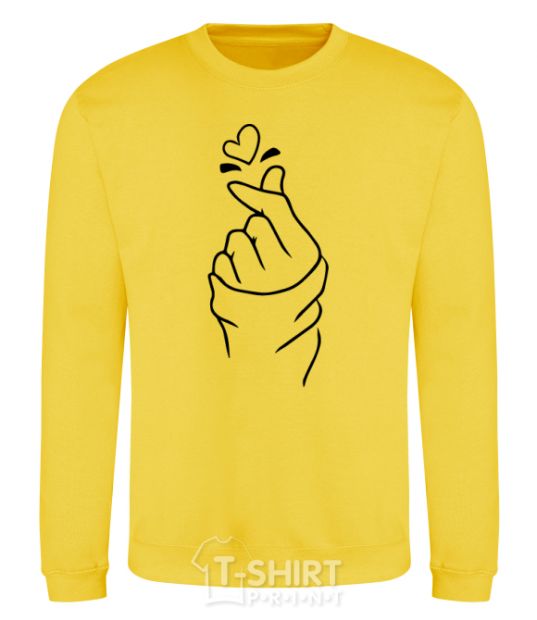 Sweatshirt Korean heart yellow фото