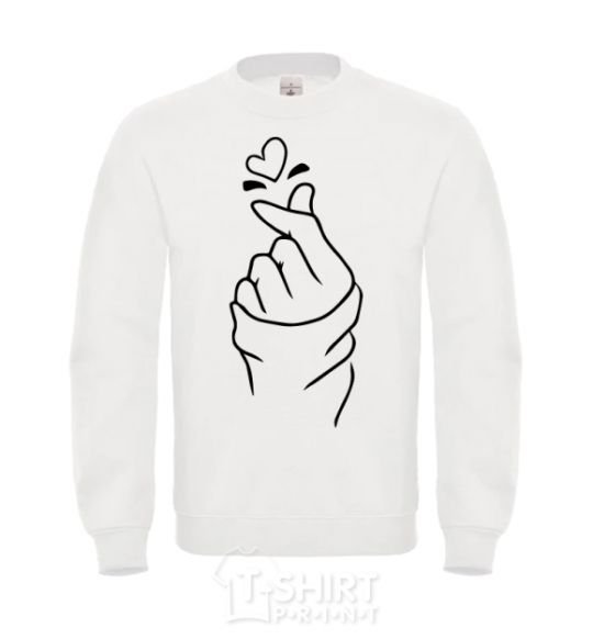 Sweatshirt Korean heart White фото