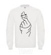 Sweatshirt Korean heart White фото