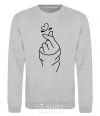 Sweatshirt Korean heart sport-grey фото