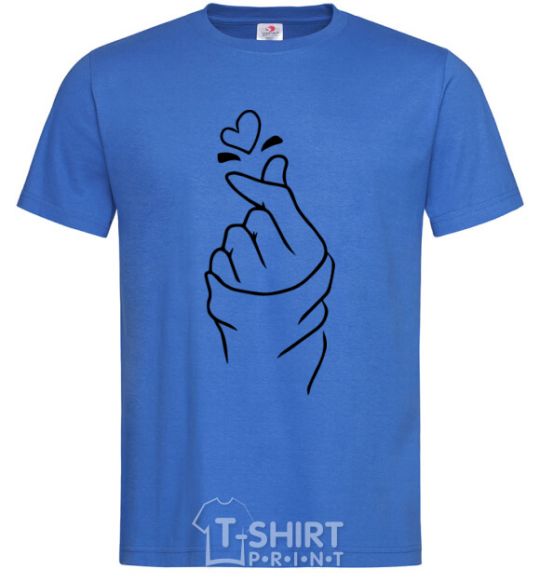 Men's T-Shirt Korean heart royal-blue фото
