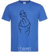 Мужская футболка Korean heart Ярко-синий фото
