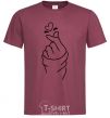 Men's T-Shirt Korean heart burgundy фото