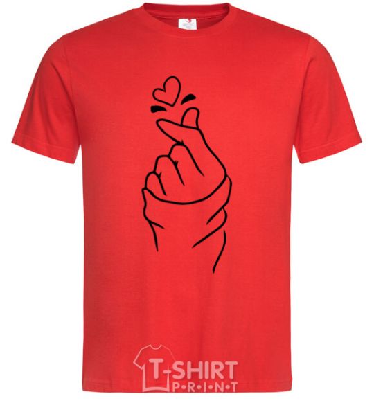 Men's T-Shirt Korean heart red фото