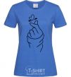 Women's T-shirt Korean heart royal-blue фото