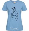 Women's T-shirt Korean heart sky-blue фото