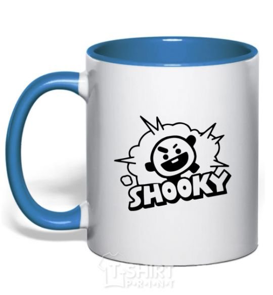 Mug with a colored handle Shooky royal-blue фото