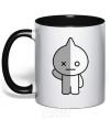 Mug with a colored handle Van black фото