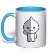 Mug with a colored handle Van sky-blue фото