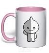 Mug with a colored handle Van light-pink фото