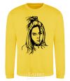 Sweatshirt Billie Eilish portrait yellow фото