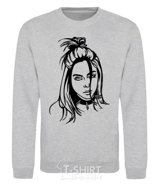 Sweatshirt Billie Eilish portrait sport-grey фото