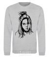 Sweatshirt Billie Eilish portrait sport-grey фото