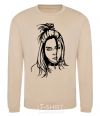 Sweatshirt Billie Eilish portrait sand фото