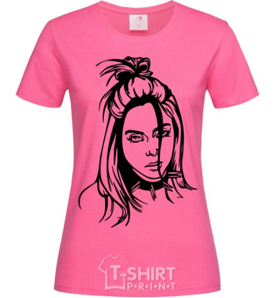 Women's T-shirt Billie Eilish portrait heliconia фото