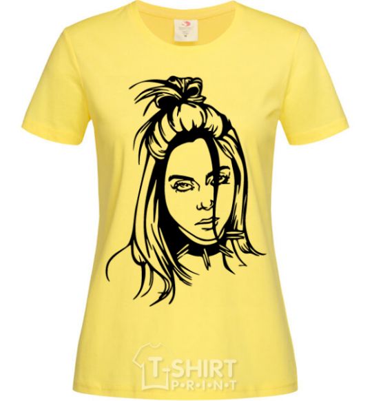 Women's T-shirt Billie Eilish portrait cornsilk фото