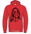 Men`s hoodie Billie Eilish black bright-red фото