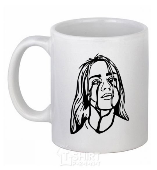 Ceramic mug Billie Eilish black White фото