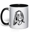 Mug with a colored handle Billie Eilish black black фото