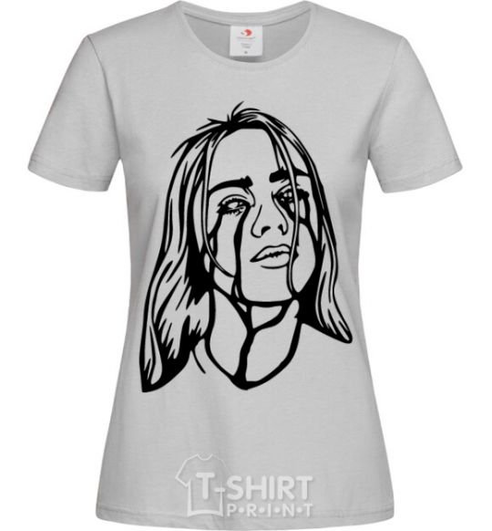 Women's T-shirt Billie Eilish black grey фото