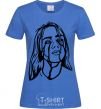 Women's T-shirt Billie Eilish black royal-blue фото