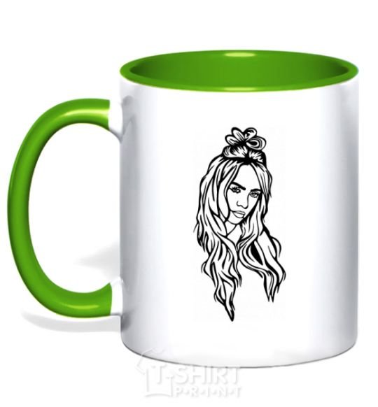 Mug with a colored handle Billie E kelly-green фото