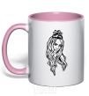 Mug with a colored handle Billie E light-pink фото