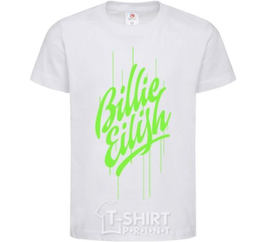 Kids T-shirt Billie Eilish green White фото