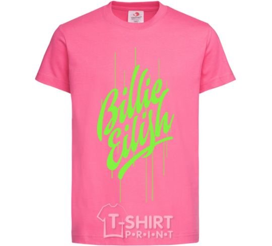 Kids T-shirt Billie Eilish green heliconia фото