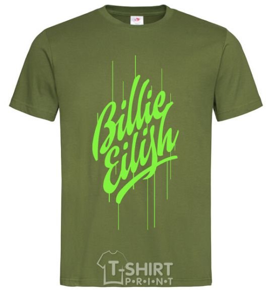 Мужская футболка Billie Eilish green Оливковый фото