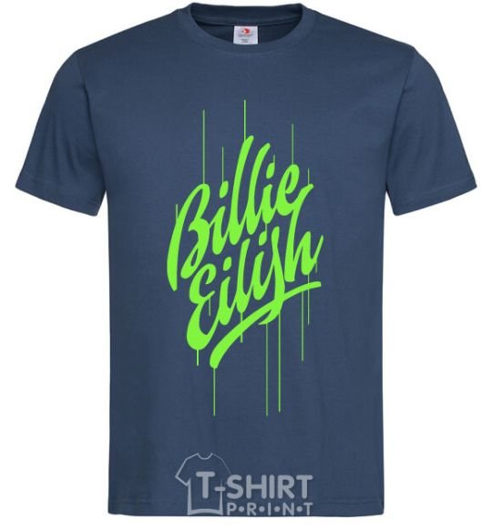 Мужская футболка Billie Eilish green Темно-синий фото