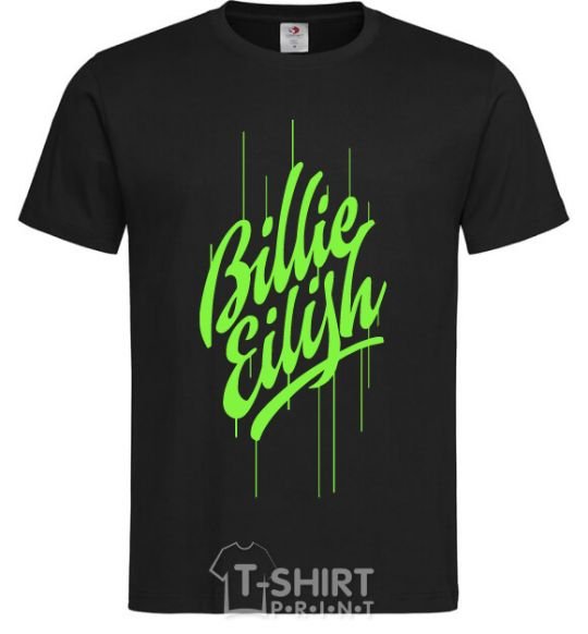 Мужская футболка Billie Eilish green Черный фото